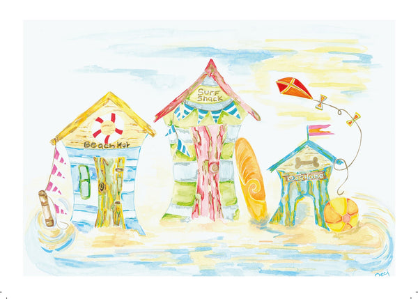 Set of 6 Beachy Greeting Cards from original Artwork