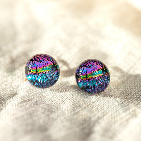 Dichroic stud earrings