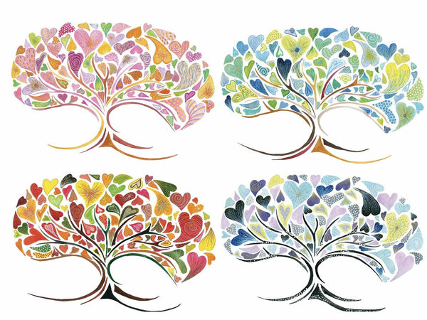 Set of 6 Les Bois 4 Seasons Greeting Cards from original Artwork