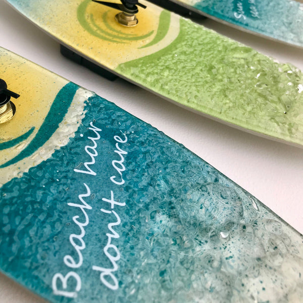 Berserks Glass wholesale fused glass surf board wall clock