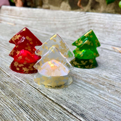 Set of 6 Dinky Gold Holly Christmas Trees