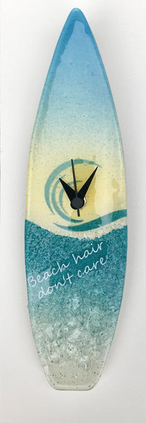 Berserks Glass wholesale fused glass surf board wall clock Beach Hair don't care