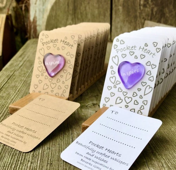 Set of 12 Pocket Hearts  INSPIRATIONAL (White Card)