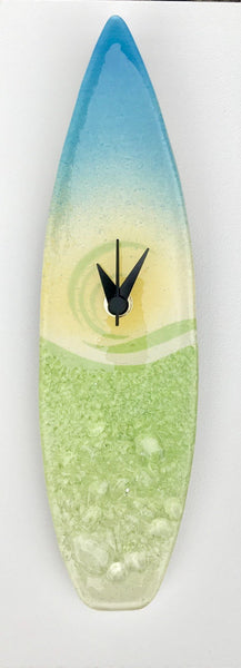 Berserks Glass wholesale fused glass surf board wall clock