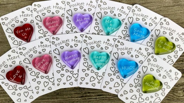 Set of 12 Pocket Hearts for  LOVE (White Card)