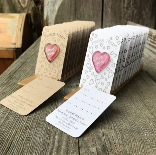 Set of 12 Pocket Hearts for  LOVE (Brown Card)