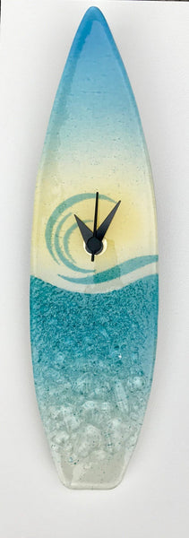 Berserks Glass wholesale fused glass surf board wall clock