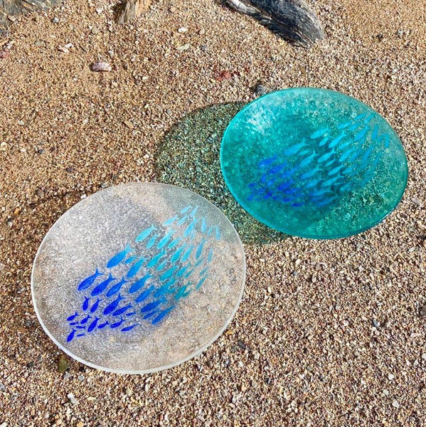 Clear Bubble Glass Plenty of Fish Shoal Bowl