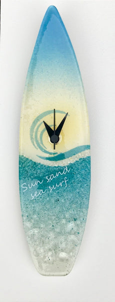 Fused Glass Beachy Surf Clocks